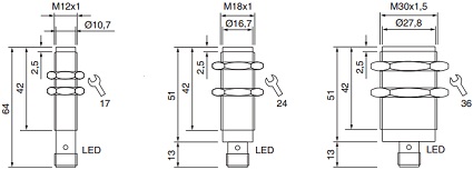 Индуктивные датчики цилиндрические EGE-Elektronik