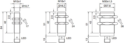 Индуктивные датчики цилиндрические EGE-Elektronik